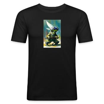 Alien | UFO | Raumschiff | UAP | außerirdische - Männer Slim Fit T-Shirt - Schwarz - Vorne - Nik (191cm)