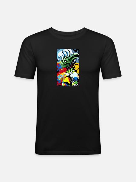 Alien | UFO | Spaceship | UAP | alien - Men's Slim Fit T-Shirt - black