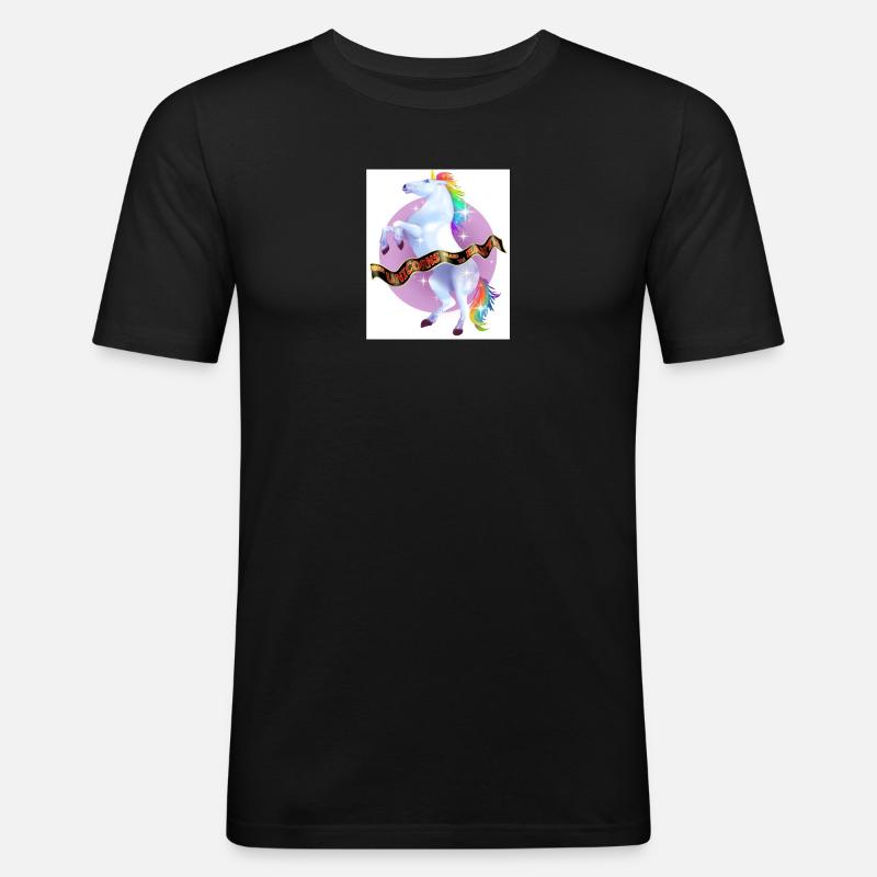 als Einhörner die Erde beherrschten - Männer Slim Fit T-Shirt - Schwarz