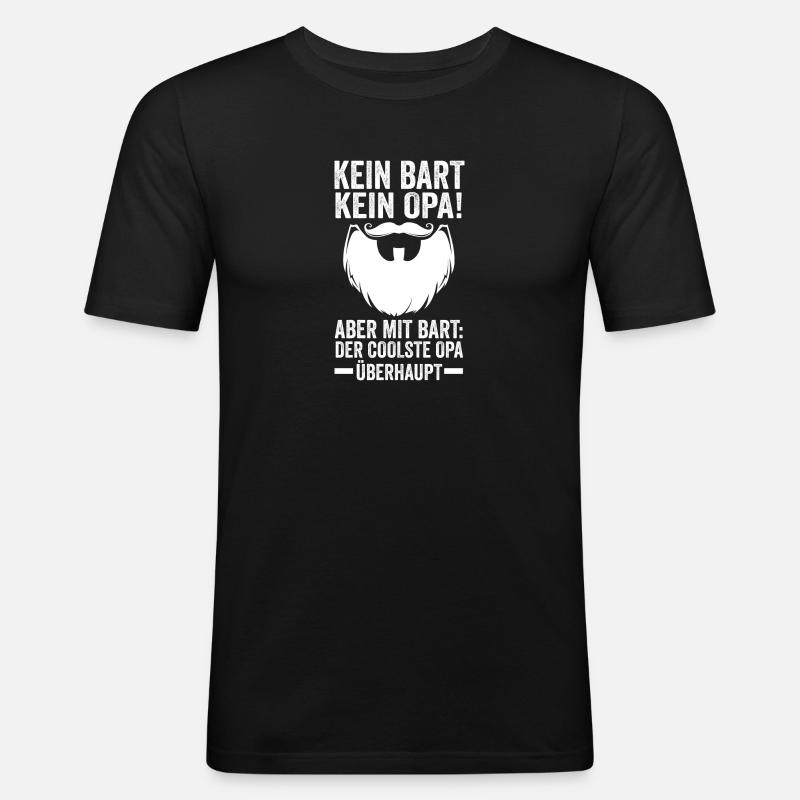 Papi avec une barbe - T-shirt près du corps Homme - noir