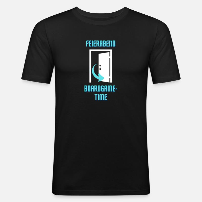 Boardgametime hell - Männer Slim Fit T-Shirt - Schwarz