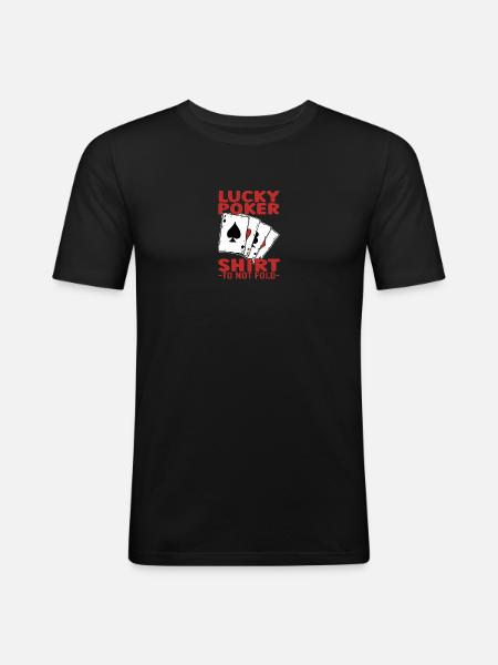 Lucky Poker - Men's Slim Fit T-Shirt - black