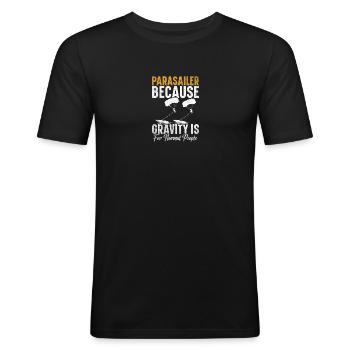 Parakiting Essentials Parasailer Toys Parachute - Männer Slim Fit T-Shirt - Schwarz - Vorne - Nik (191cm)