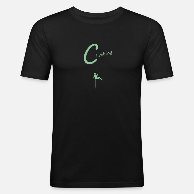 climb climbing - Männer Slim Fit T-Shirt - Schwarz