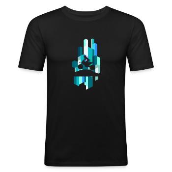 Motocross tout-terrain - T-shirt près du corps Homme - noir - Devant - Nik (191cm)