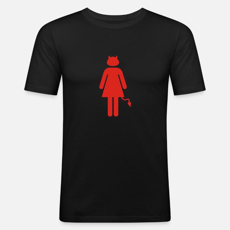 Devil Woman - Männer Slim Fit T-Shirt - Schwarz