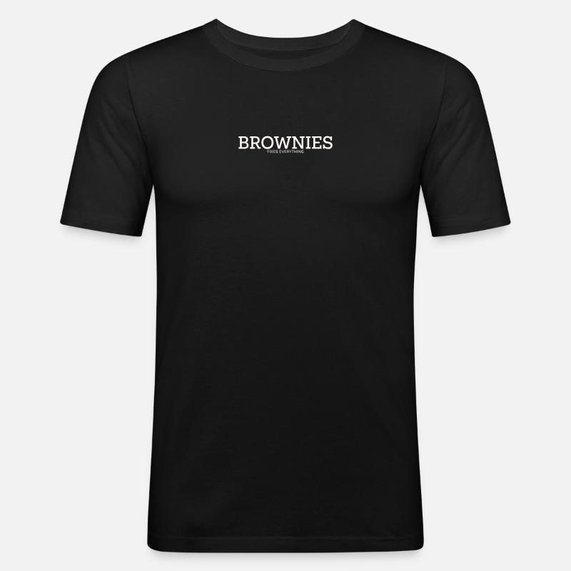 BROWNIES FIXES EVERYTHING - Männer Slim Fit T-Shirt - Schwarz