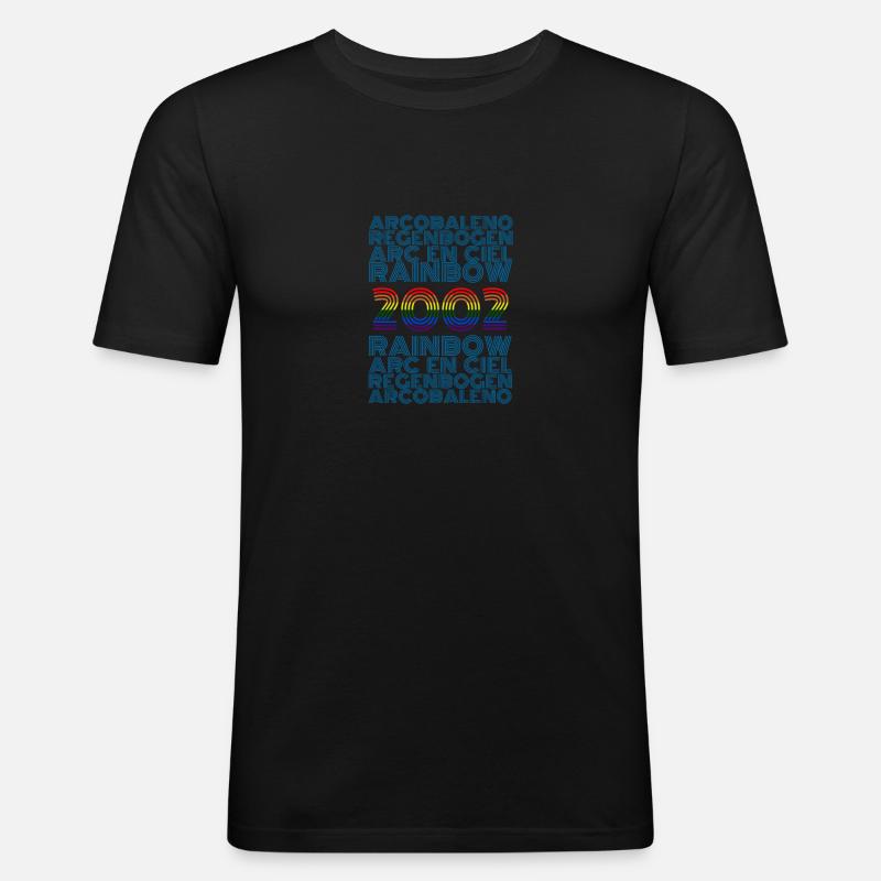 Rainbow 2002 - Männer Slim Fit T-Shirt - Schwarz