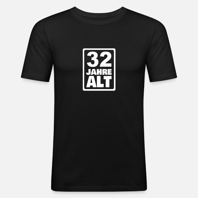 32 - Männer Slim Fit T-Shirt - Schwarz