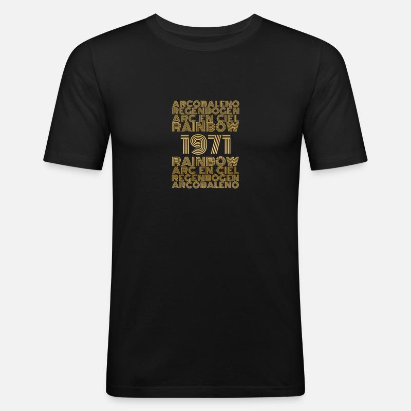 Rainbow 1971 - Männer Slim Fit T-Shirt - Schwarz