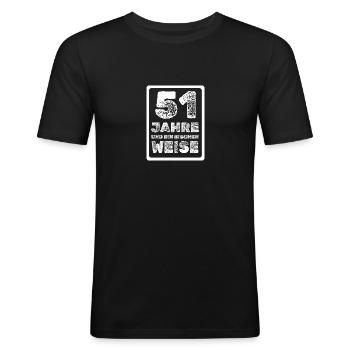 51 - Men's Slim Fit T-Shirt - black - Front - Nik (191cm)