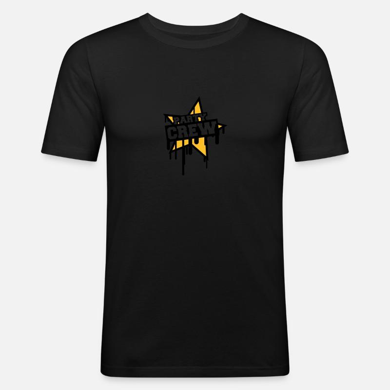 Party Crew - Männer Slim Fit T-Shirt - Schwarz