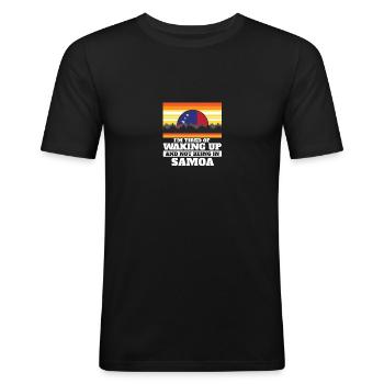 Im Tired of Waking Up and Not Being In Samoa - Men's Slim Fit T-Shirt - black - Front - Nik (191cm)