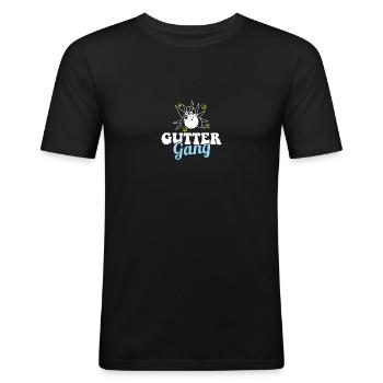 Gutter Gang Funny Bowling Team Club Coach Bowler - Men's Slim Fit T-Shirt - black - Front - Nik (191cm)