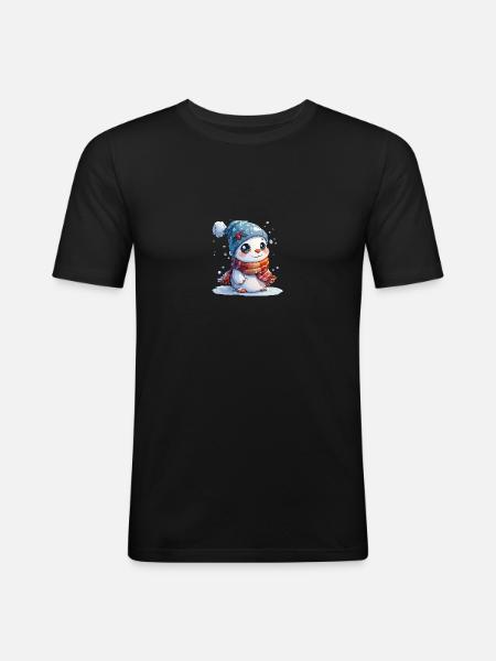 Snowman for children - Men's Slim Fit T-Shirt - black