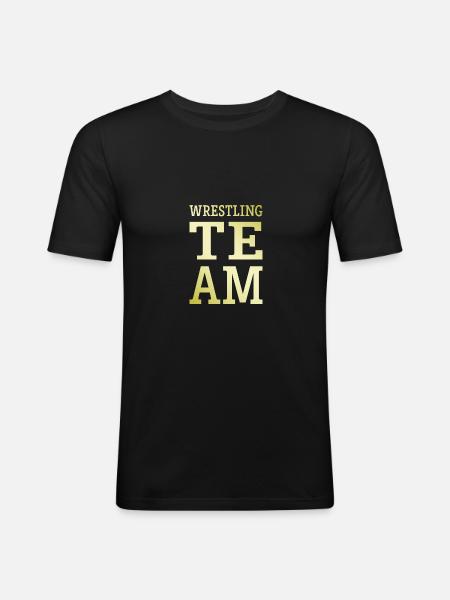 Wrestling Team - Männer Slim Fit T-Shirt - Schwarz