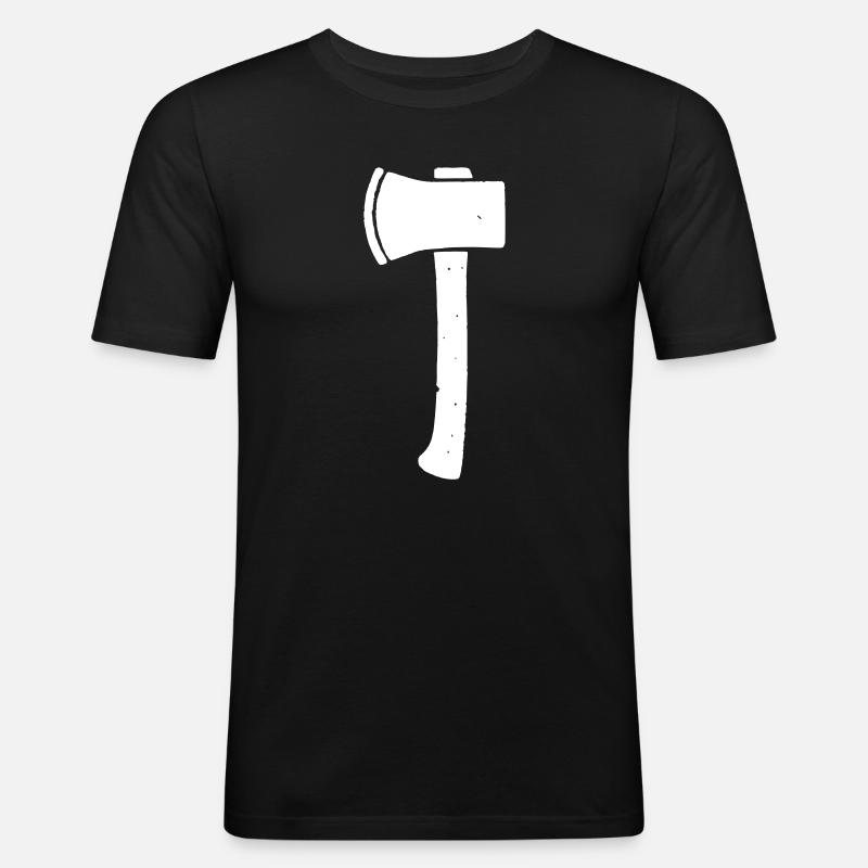 Axe Hatchet Tool Vector - Men's Slim Fit T-Shirt - black