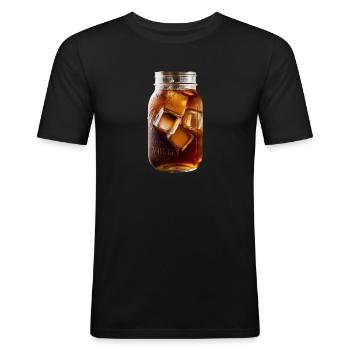 Pot de whisky - T-shirt près du corps Homme - noir - Devant - Nik (191cm)