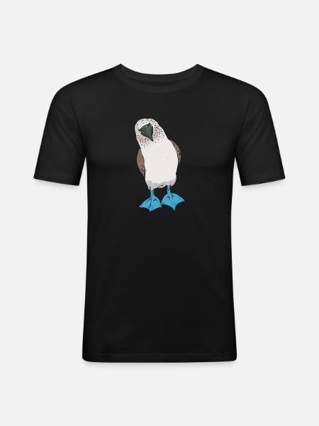 Blaufußtölpel Blue-footed Booby Seevogel - Männer Slim Fit T-Shirt - Schwarz