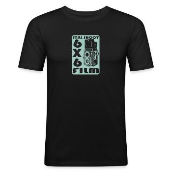 Still Shoot 6x6 Film - Men's Slim Fit T-Shirt - black - Front - Nik (191cm)