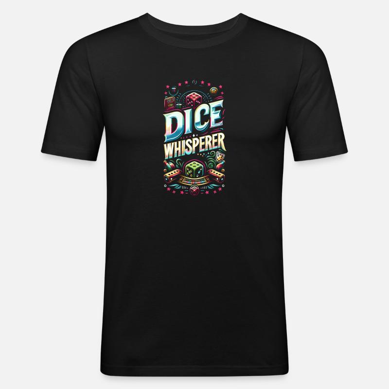 Dice Whisperer 10 - Männer Slim Fit T-Shirt - Schwarz