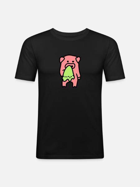 Pig sad / sick 3 - Men's Slim Fit T-Shirt - black