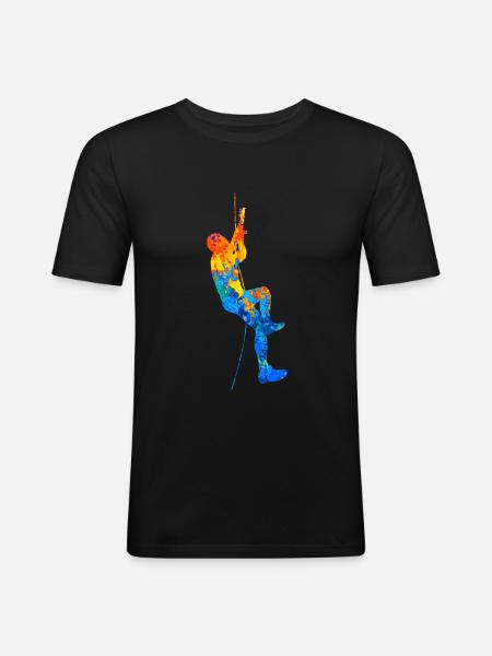 Bouldering Climbing Boulder Boulderer Climbing Hall - Men's Slim Fit T-Shirt - black