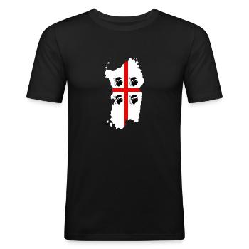 Sardinia - Men's Slim Fit T-Shirt - black - Front - Nik (191cm)