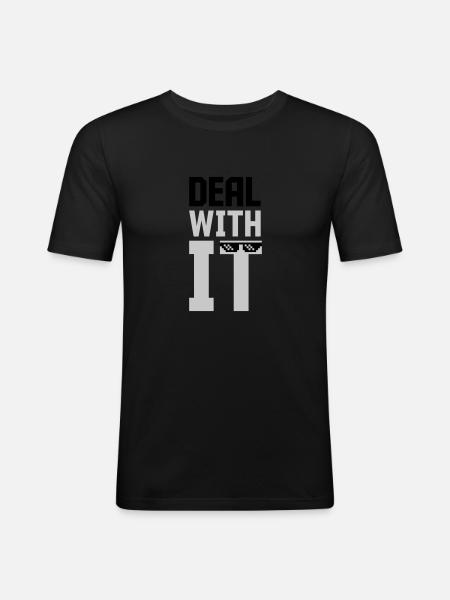 Meme Traitez-le - T-shirt près du corps Homme - noir