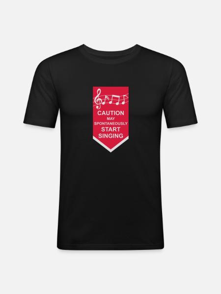 may spontaneously start singing - Men's Slim Fit T-Shirt - black