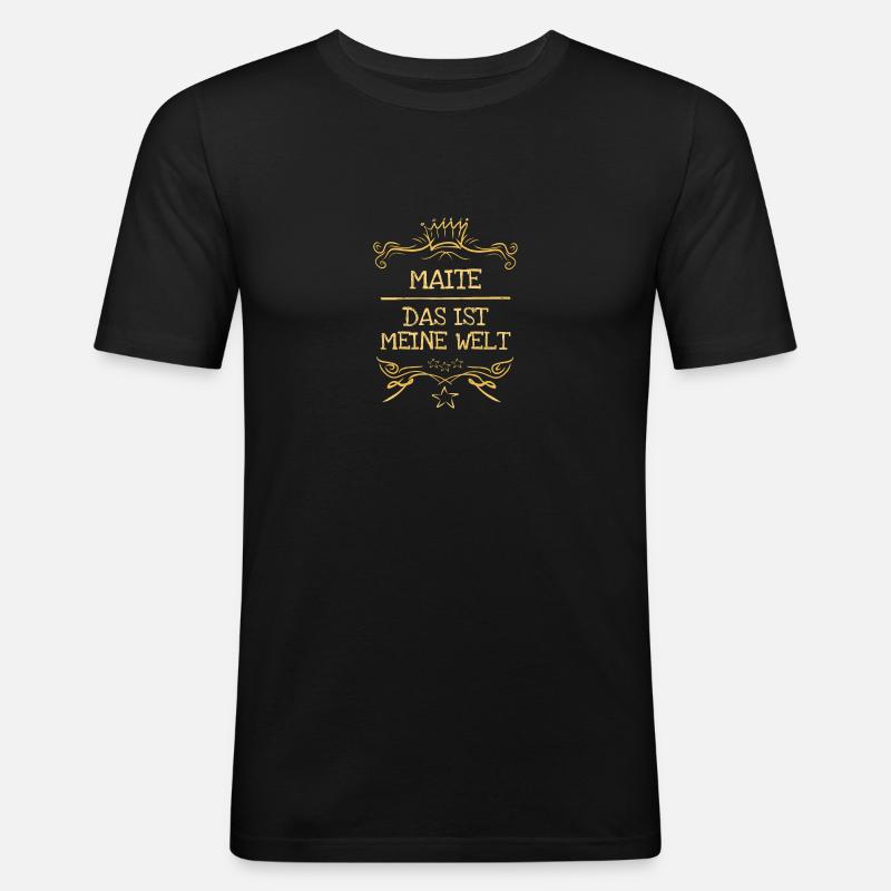 Mädchenname Maite - Männer Slim Fit T-Shirt - Schwarz
