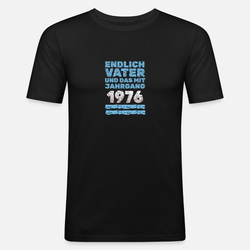Endlich 1976 - Männer Slim Fit T-Shirt - Schwarz