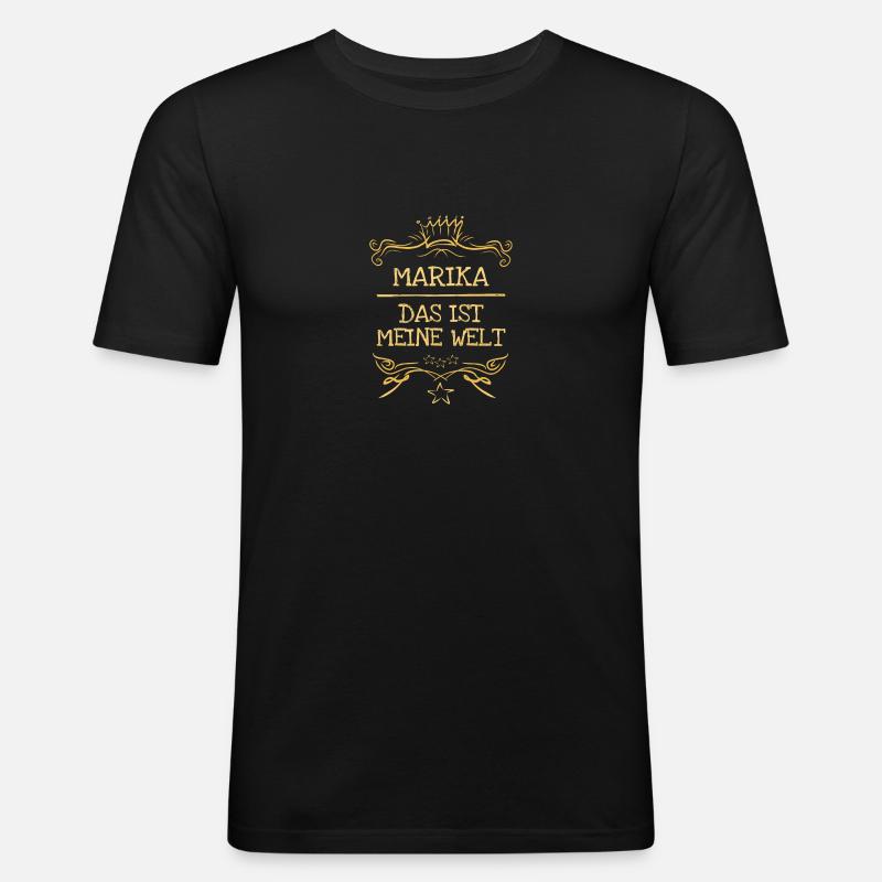 Mädchenname Marika - Männer Slim Fit T-Shirt - Schwarz