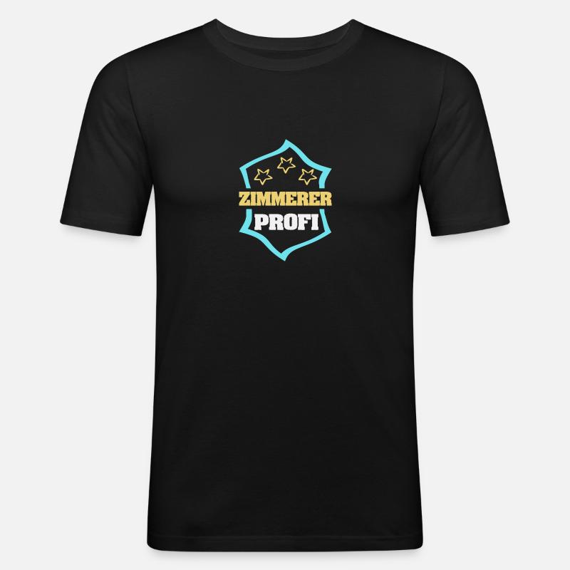 Zimmerer als Beruf - Männer Slim Fit T-Shirt - Schwarz