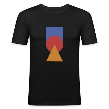 Geometrische Grafik | Farben, Formen - Männer Slim Fit T-Shirt - Schwarz - Vorne - Nik (191cm)