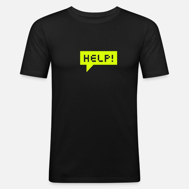 help bubble (b, 1c) - Men's Slim Fit T-Shirt - black