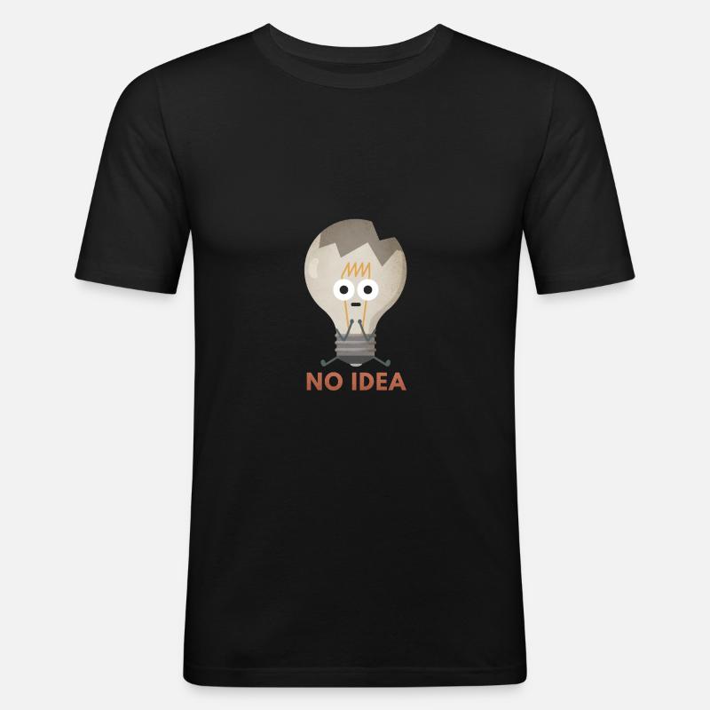 No Idea Glühbirne - Männer Slim Fit T-Shirt - Schwarz