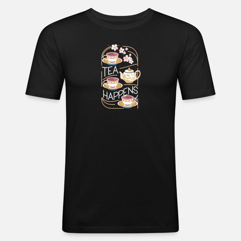 Tee passiert - Männer Slim Fit T-Shirt - Schwarz