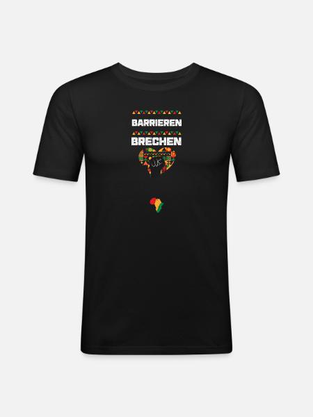 Barrieren brechen - Männer Slim Fit T-Shirt - Schwarz
