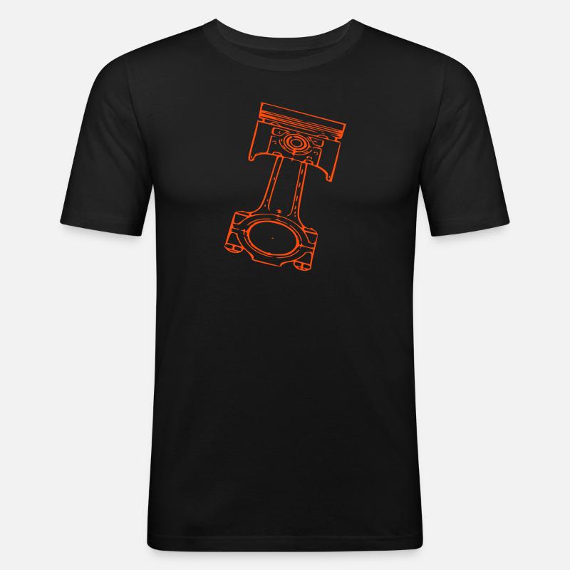 Kolben - Männer Slim Fit T-Shirt - Schwarz