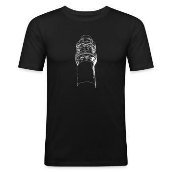 Leuchtturm am Meer - Männer Slim Fit T-Shirt - Schwarz - Vorne - Nik (191cm)