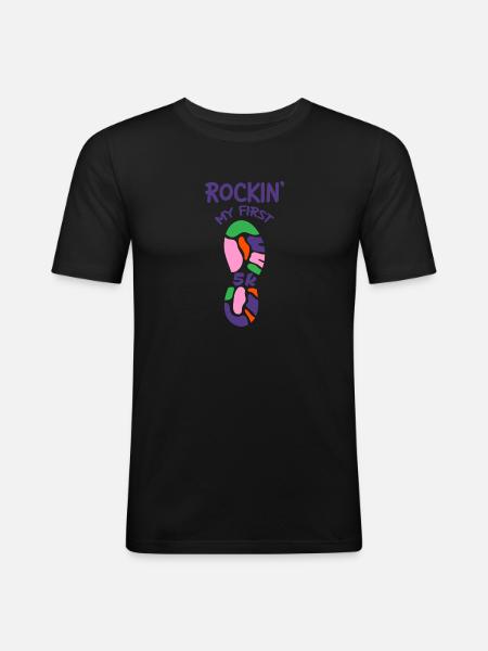 Rockin' My First 5k 2 - Men's Slim Fit T-Shirt - black