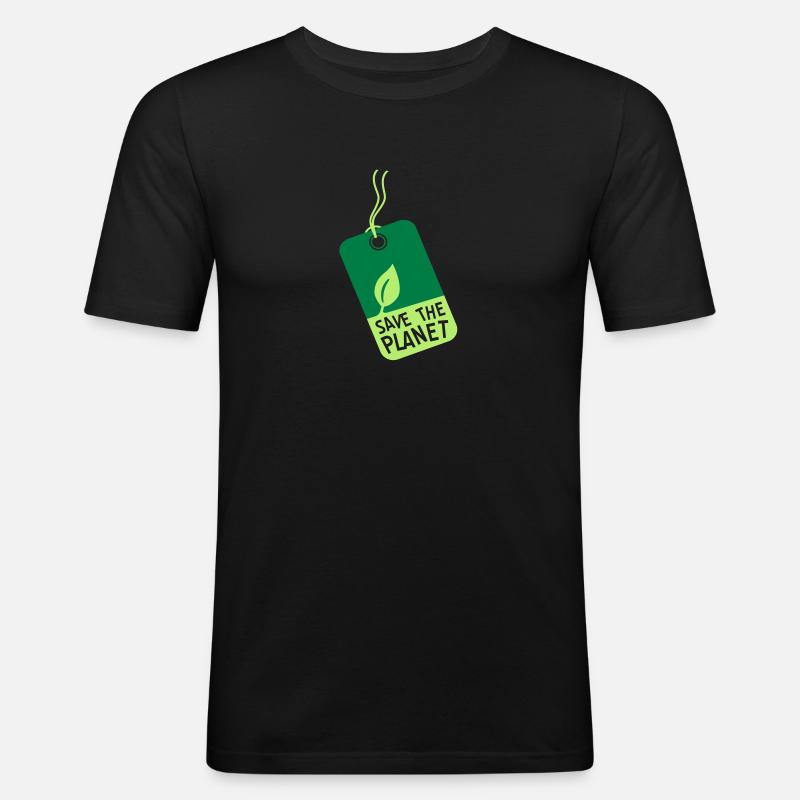 etikett_stp - T-shirt près du corps Homme - noir