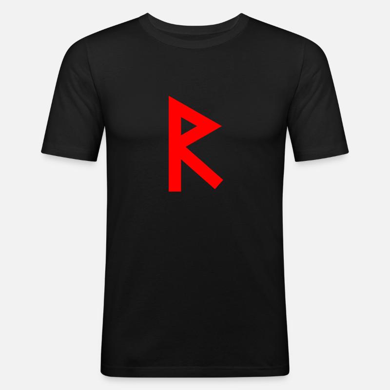 Raido Rune der Wikinger - Männer Slim Fit T-Shirt - Schwarz