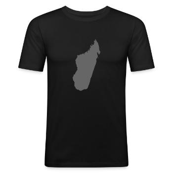 Madagascar gray - Men's Slim Fit T-Shirt - black - Front - Nik (191cm)