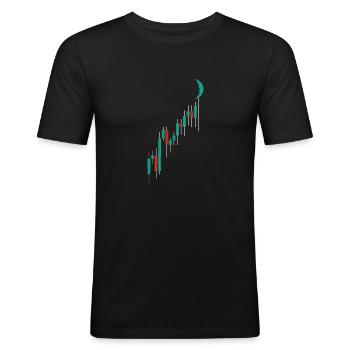 Crypto Trading Hodl Vintage Candlestick Chart To T - Männer Slim Fit T-Shirt - Schwarz - Vorne - Nik (191cm)