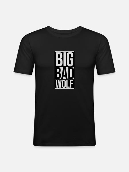 big bad wolf quote - Men's Slim Fit T-Shirt - black