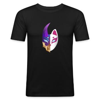 Symbol der verwandten Seelenblume - Männer Slim Fit T-Shirt - Schwarz - Vorne - Nik (191cm)