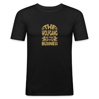 Le pour Wolfgang do Wolfgang - T-shirt près du corps Homme - noir - Devant - Nik (191cm)