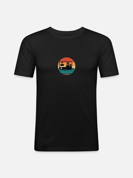 Caravan Camping Fun Camping - Men's Slim Fit T-Shirt - black